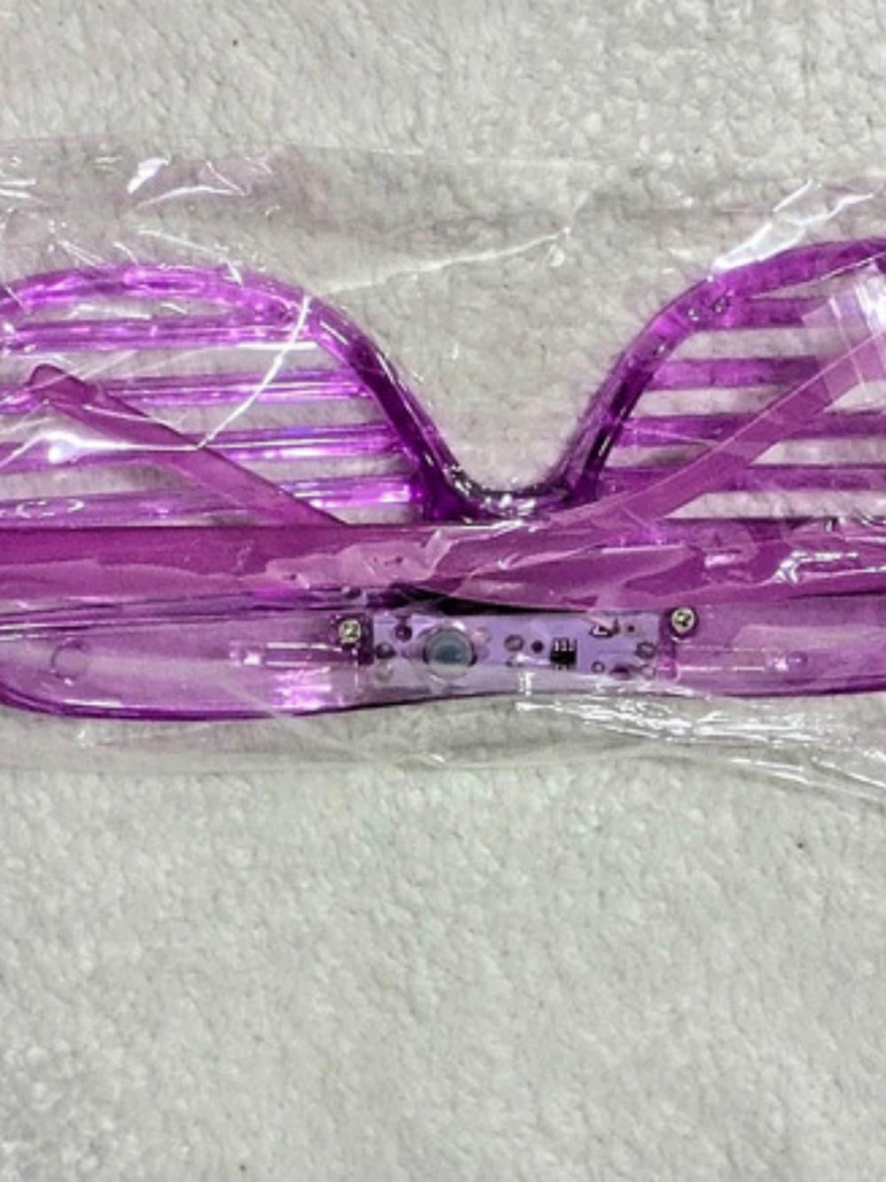 Purple LED Light-Up Shutter Shades – Flashing Neon Rave Party Glasses (New) - Picture 2 of 4